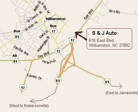 Williamston Location Map